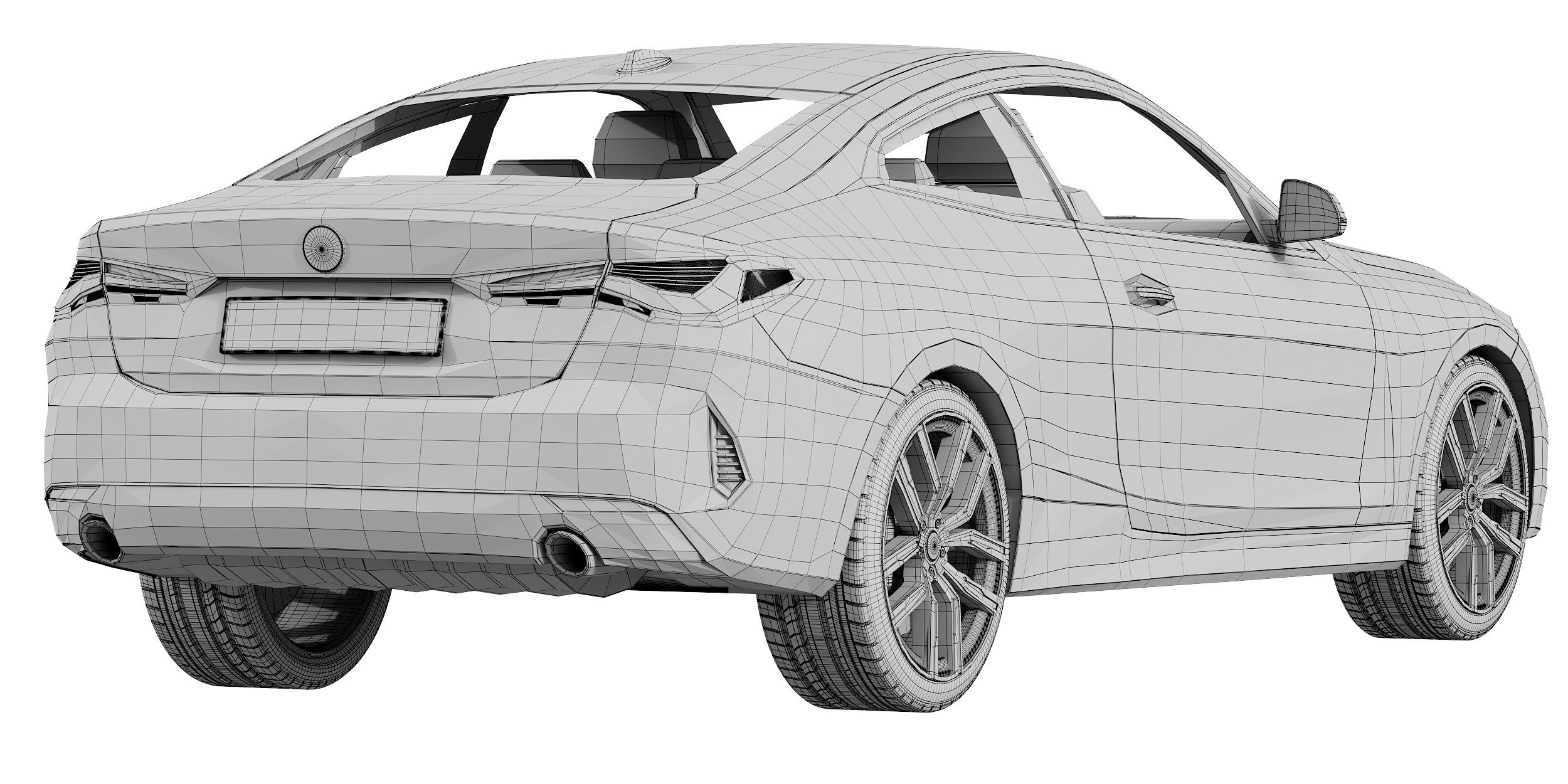 BMW 4-Series coupe G22 vector drawing